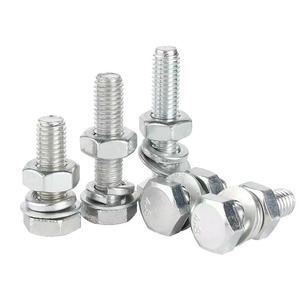 M4 M5 M6 M8 Hex Bolt Nut Washer Set Grade 4.8 Carbon Steel White Zinc Coated Construction Fasteners - Product Image 3