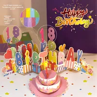 Personnalisable Cross-Border Design Carte d'Anniversaire Musique Papier Léger Soufflant Bougies Cadeau Bénédiction Livre Boîte À La Main YZ Marque Offset