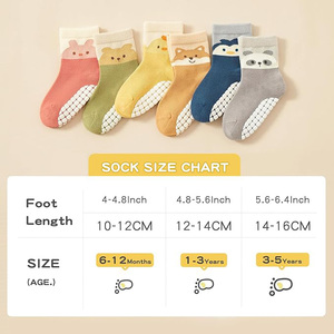 Chaussettes antidérapantes pour bébés et tout-petits avec picots, motif ours <span class=keywords><strong>de</strong></span> dessin animé, en coton, longueur mi-mollet, pour la marche, <span class=keywords><strong>vente</strong></span> en gros - Product Image 6