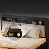 Lit Moderne en Cuir Réglable et Durable avec Cadre Métallique Épaissi, Tailles Simple/Double/Queen, Idéal pour Chambre, Appartement, Hôtel - Offre Spéciale