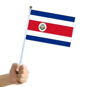 Impresión de pantalla barata, producto promocional, 20x30cm, 100% poliéster, Bandera de mano personalizada de doble cara de <span class=keywords><strong>Costa</strong></span> Rica, gran oferta - Product Image 1