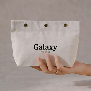 Customized Logo Eco-Friendly Reusable Canvas Snap <b>Bag</b> <b>Small</b> Foldable Lightweight <b>Travel</b> Makeup Storage for Daily Care Cosmetics - Product Image 4