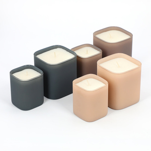 Vente <span class=keywords><strong>chaude</strong></span> De Luxe Aromathérapie <span class=keywords><strong>Cire</strong></span> De Soja Voyage Bougies Carrées Bougie En Verre Personnalisable pour La Décoration De La Maison Mariages Ramadan Huile - Product Image 3