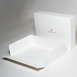 Boîte cadeau rigide de luxe en papier blanc, avec logo personnalisé estampé, couvercle amovible et mini ruban, pour <span class=keywords><strong>abonnement</strong></span> professionnel en ligne - Product Image 6