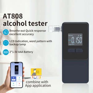 WGSensor AT808 Tragbarer Alkoholtester mit fortschrittlichem Brennstoffzellensensor für die Konnektivität mit der AlcoCHECK-App, großes LCD-Display, schwarz - Product Image 3