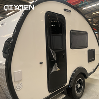 Caravane miniature en fibre de verre imperméable et légère, type Teardrop, pour voyages en plein air, personnalisable en couleur, pour 2 à 4 personnes