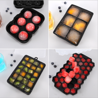 Jeu de 4 moules en silicone pour cube et plateau à whisky sphérique Plateau à glaçons 4 saisons avec couvercle pour cuisine, fête, carton emballé
