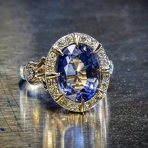Blue Zircon <b>Ring</b> Women Fashion Elegant Party Wear Crystal Accent <b>Statement</b> Jewelry Daily Wear <b>Ring</b> - Product Image 3