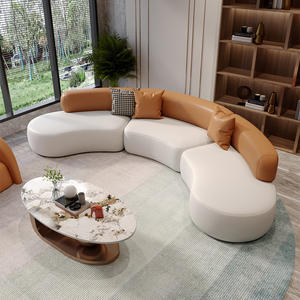 कार्यालय रिसेप्शन अपार्टमेंट स्कूल और वाणिज्यिक उपयोग के लिए भव्य प्रकाश लक्जरी चमड़े के तीन सीट अवकाश सोफा - Product Image 4