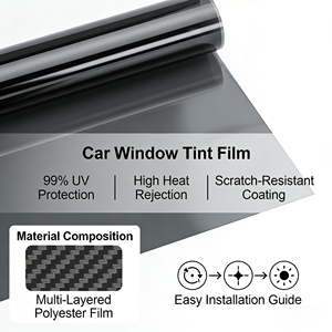 Película de Tinte para Ventanas de Auto de Alta Calidad, Más Vendida, con VLT del 5%-75%, Aislamiento UV del 99%, Películas Solares Automotrices de Alto Aislamiento - Product Image 4