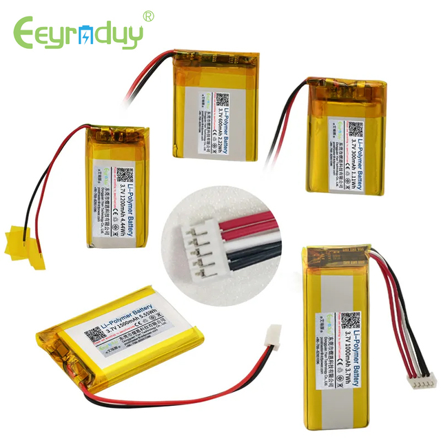 Custom Lithium Battery 3.7V 300mAh 600mAh 1000mAh 1200mAh 1500mAh Li Polymer for Bluetooth Earphone Smart Watch Drone