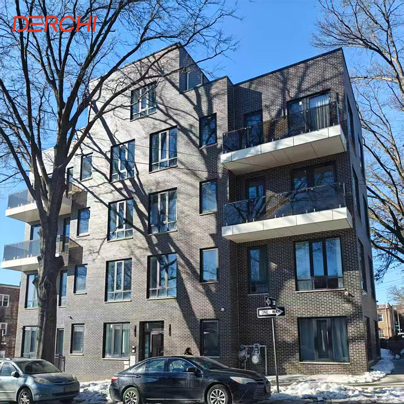 DERCHI NFRC American Apartment Project Anti-Impact Aluminium Casement Windows Soundproof Swing Double Glazed Windows And Doors