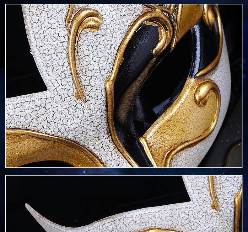 新しいヴェネチアンマスク 炎の形のクラック 男女兼用 爆発パーティー