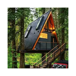 Hot Selling Luxury Sips A-Frame Low-rise Villa Heat-insulated Modular Home Prefab Tiny Triangle House For Apartment Pref