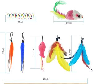 ZPH Interactive - Paquete de Juguetes para Gatos con Plumas Variadas para Gatitos - Ratón, <span class=keywords><strong>Gusano</strong></span> y Peces de Peluche, Juguetes para Ejercicio - Product Image 3