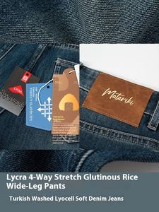 Alta calidad turco de cuatro lados Bullet otoño Lyocell estiramiento versión estrecha pantalones de pierna ancha para Sticky Rice Jeans mujeres - Product Image 4
