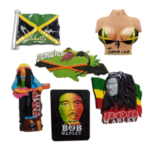 Wholesale Jamaica Souvenir <strong>Gifts</strong> Custom Jamaica Flag Map Slipper Jamaicans Dance <strong>Reggae</strong> Aboriginal Resin Jamaica Fridge Magnet - Product Image 2