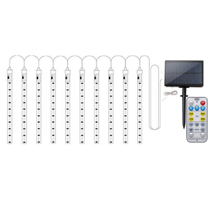 IP67 đánh giá giáng sinh năng lượng mặt trời <span class=keywords><strong>LED</strong></span> Meteor Shower ánh sáng ngoài trời Icicle Raindrop tuyết rơi mưa đèn - Product Image 6