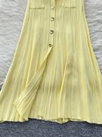 Robe midi en maille élégante et décontractée pour femme, respirante, coupe trapèze, amincissante, idéale pour le bureau, les trajets quotidiens, le style urbain, les occasions formelles et les soirées, en nylon