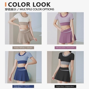 Venta al por mayor de pantalones cortos para correr con logotipo personalizado 2 en 1 Mujeres Tenis Falda Tenis Traje Pantalones cortos plisados Mujeres - Product Image 3