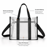 Transparente Tragetasche, Stadion-zugelassen, Durchsichtige PVC-Schultertasche, Große Kapazität, Wasserdichte Strand-, Arbeits- und Konzerttasche, Großhandel