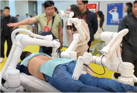 Yeni Üç Kollu 19 Eklemli Yapay Zeka Akıllı Masaj Robotu Müzikli Zamanlayıcılı Kontrol Cihazı Tak ve Çalıştır Güç Kaynağı Dahili Yatak Tipi Tam Vücut Güzellik Salonları ve Spa'lar için