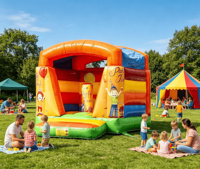 Château gonflable sur le thème de la fête, château de saut pour les anniversaires d'enfants, structure gonflable de qualité commerciale pour les fêtes et les événements