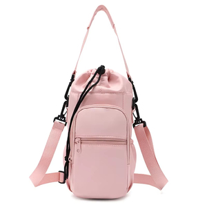 Funda para taza, bolsa para botella de agua, correa ajustable de nailon, portátil, para actividades al aire libre, estilo informal, 11x11x29cm - Product Image 1