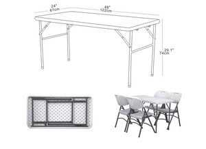 Mesa Plegable Resistente de Alto Rendimiento de 4 Pies, 4-6 Personas, para Eventos Comerciales, Fiestas y Locales - Product Image 4