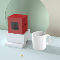 Boîtes d'emballage cadeau en gros pour tasses à café avec design personnalisé, boîtes en papier pour mugs avec fenêtre transparente