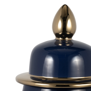 Vaso Decorativo in Ceramica con Coperchio Blu Navy per Arredamento Casa, Soggiorno, Camera da Letto, Cucina - Product Image 3