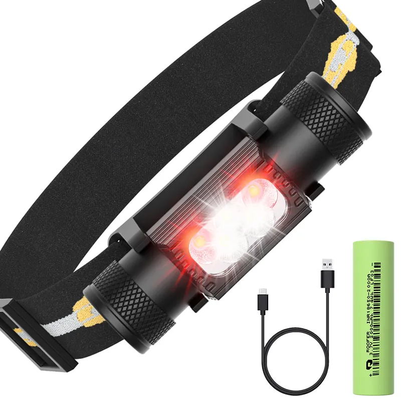 High End Factory Supplier Multiple Color Available Lampe Frontal Led, High Quality Best Price Rechargeable Headlamp Flashlight