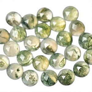 AAA musgo ágata facetada media luna forma piedras preciosas joyería fabricación suelta tallada a mano musgo ágata tallado para hacer piedra - Product Image 1