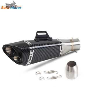 Bulls moteur modifié échappement Double sortie moto silencieux d'échappement <span class=keywords><strong>course</strong></span> évasion universel Knalpot Auspuff - Product Image 4