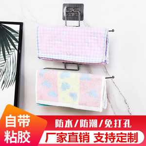 ที่แขวนผ้าเช็ดจานสำหรับคนขี้เกียจ ไม่ต้องเจาะผนัง ชั้นวางผ้าขนหนูเหล็กดัดสำหรับห้องน้ำ ห้องสุขา และห้องครัว สำหรับผ้าเช็ดจานและห้องน้ำ - Product Image 5