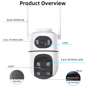Cámara IP CCTV Económica, Pequeña, a Color, con Visión Nocturna, Inteligente, de Doble Lente, Wifi, Aplicación <span class=keywords><strong>Icsee</strong></span>, 4MP, PTZ para Exteriores, Seguridad para el Hogar - Product Image 2