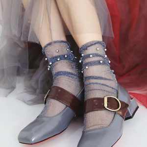 Calzini Estivi Nuovi e Colorati in Pizzo, <span class=keywords><strong>Calze</strong></span> <span class=keywords><strong>a</strong></span> <span class=keywords><strong>Rete</strong></span> Trasparenti con Perline per Donna, Sexy e Brillanti - Product Image 2