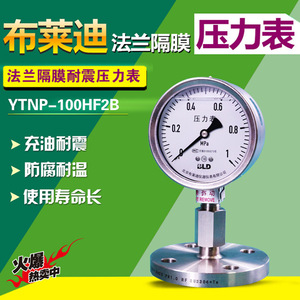 Manomètre à diaphragme YTNP-100HF2B, 100 mm, à bride, en acier inoxydable, précision de niveau 1.6, origine Pékin - Product Image 3