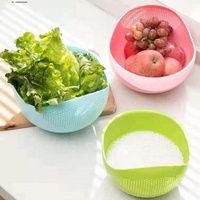 Saringan Cuci beras, saringan keranjang penyaring buah sayuran mangkuk pengering alat pembersih Kit dapur aksesoris Gadget