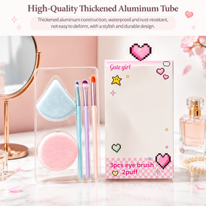 ชุดแปรงแต่งหน้า 5 ชิ้น ขนแปรงสังเคราะห์ สำหรับรองพื้น อายแชโดว์ บลัชออน แป้งฝุ่น ดีไซน์หวานสไตล์พิกเซล สำหรับแต่งหน้าประจำวัน - Product Image 6