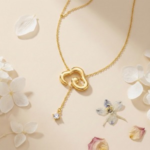 Collar con colgante de circonita de nube de oro amarillo de 18 quilates, joyería fina de Plata de Ley 925, collares de lazo de cielos nublados para regalo de mujer - Product Image 6