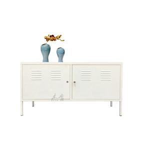 Mobile TV in Metallo dal Design Moderno con Gambe Lunghe, Armadietti Portaoggetti, Console Multimediale per Soggiorno, Camera da Letto, Hotel o Appartamento - Product Image 2