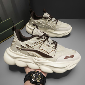 Zapatillas Deportivas para Hombre, Color Blanco y Negro, Estilo Chunky Dad, Transpirables, con Cordones, Plataforma, para Correr - Product Image 2