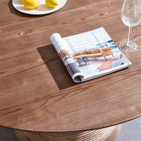 PurelyFeel Nordischer Massivholz-Rundtisch Eschen-Massivholz Tisch- und Stuhl-Kombination Kleiner Familientisch