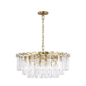 Lámpara de Araña Contemporánea de Cristal Chapada en Oro, de Doble Nivel, con Diseño de Gotas de Lluvia, Iluminación Moderna de Lujo para el Hogar, Sala de Estar, Restaurante - Product Image 1