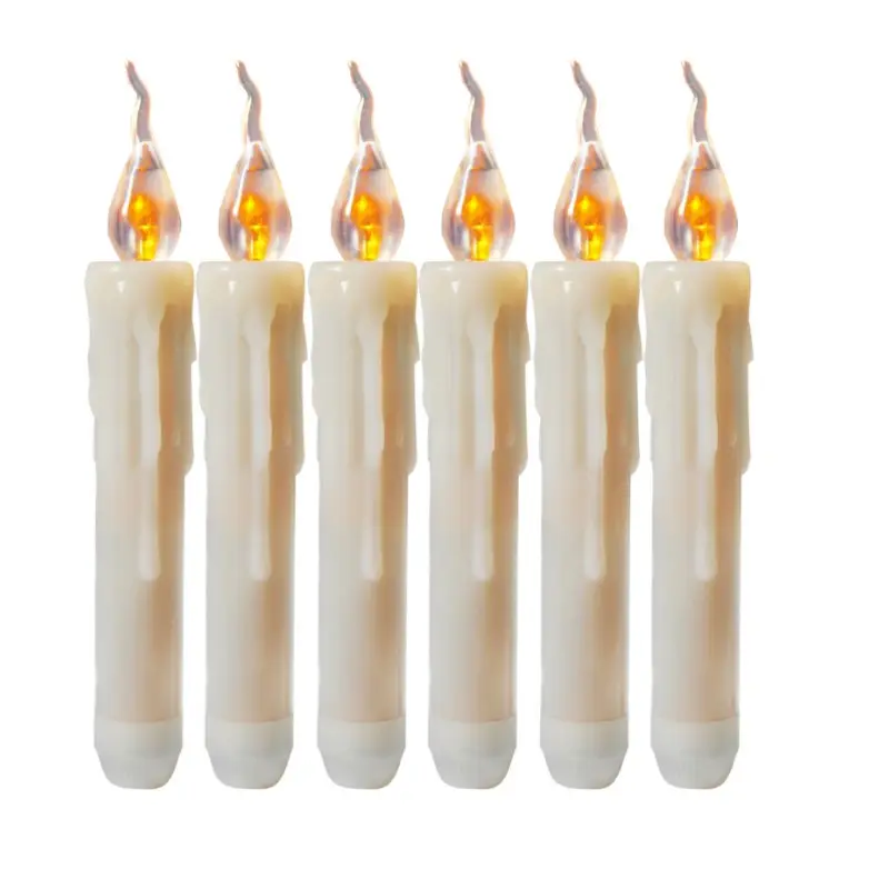 Decorazioni natalizie eleganti candele realistiche a colonna sfarfallio candele lunghe a Led a batteria