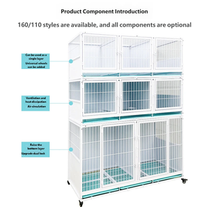 กรงแยกสัตว์เลี้ยงอเนกประสงค์หลายชั้น สำหรับแมวและสุนัข ใช้สำหรับเพาะพันธุ์ โรงพยาบาลสัตว์ เหมาะสำหรับร้านขายสัตว์เลี้ยงและสถานที่ท่องเที่ยว - Product Image 3