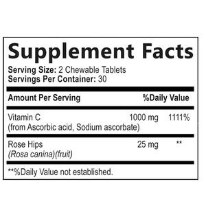 Ekstra güç C vitamini ve gül kalça bağışıklık ve kalp sağlığı desteği için güçlü diyet takviyesi çiğneme C vitamini Tablet - Product Image 3