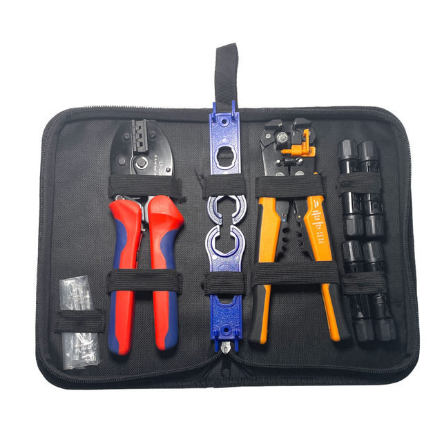 Solar PV Connector Tool Kit with Crimping, Stripping and Assembly Tools for MC4 Cable Installation and Maintenance