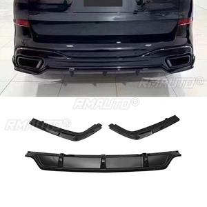 Glossy Black/Carbon Look Rear Bumper Diffuser Rear Side <b>Splitters</b> Spoiler Lip for BMW G07 X7 M Sport 2019-2023 Body Kits Tuning - Product Image 1